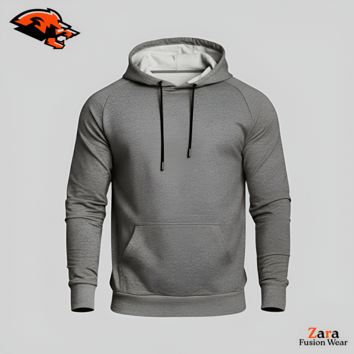 Premium Grey Performance Custom Hoodie – Athletic Fit